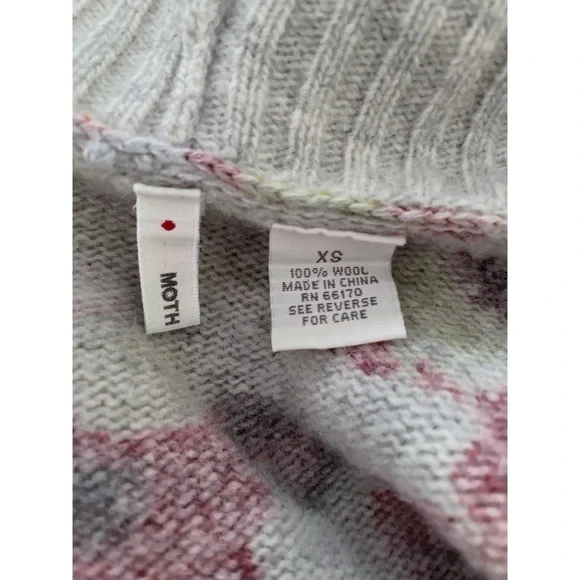 Anthropologie Moth Hothouse Floral Zip-up Hoodie Wool Cardigan Sweater Jacket XS - Picture 3 of 9